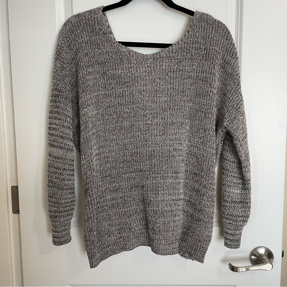 Absolutely- Grey, Twist Back Sweater, size large